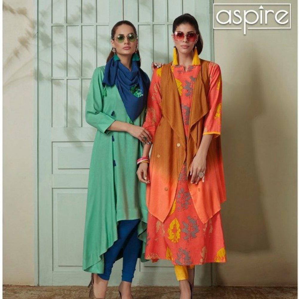 RANGOON ASPIRE RAYON WESTERN STYLE LONG KURTI WHOL